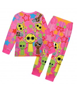 Sprunki Plush Star-Themed Pajama Set for Girls - Cute & Comfortable Sleepwear