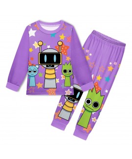 Sprunki Plush Long-Sleeve & Pants Cosplay Set for Kids - Fun & Comfortable