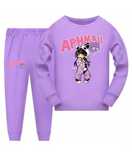 Aphmau Anime Toddler Pajamasets for Boy and girls Autumn Cotton Long Sleeve TShirt + Trousers pjs