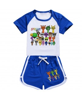 Sprunki Short-Sleeve & Shorts Sportswear Set for Kids - Lightweight & Comfortable (2-14 Years)