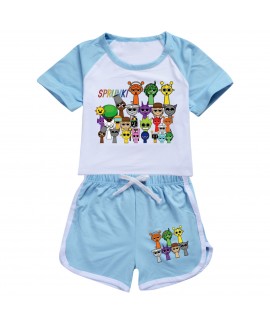 Sprunki Short-Sleeve & Shorts Sportswear Set for Kids - Lightweight & Comfortable (2-14 Years)