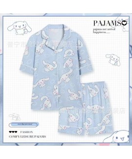 Kuromi Pajamas: Cute Korean Short-Sleeved Shorts Set