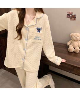 Instagram Cartoon Happy Stitch Air Cotton Sleepwear Set