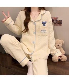 Instagram Cartoon Happy Stitch Air Cotton Sleepwea...