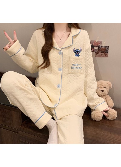 Instagram Cartoon Happy Stitch Air Cotton Sleepwear Set