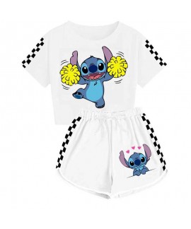 Stitch Unisex Kids T-Shirt + Shorts Cute Sports Pa...