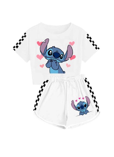 Stitch Unisex Kids T-Shirt + Shorts Sports Pajama Set for Children