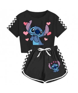 Stitch Unisex Kids T-Shirt + Shorts Sports Pajama Set for Children