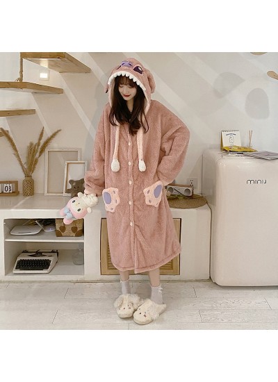 Women's Flannel Pajamas | Sweet Cartoon Style Thickened Warm Set for Autumn and Winter