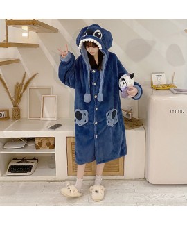 Women's Flannel Pajamas | Sweet Cartoon Style Thickened Warm Set for Autumn and Winter