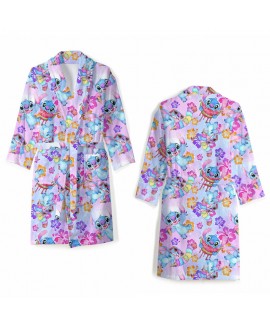 Stitch & Angel Winter Flannel Couple Robes | Cozy Cartoon Loungewear