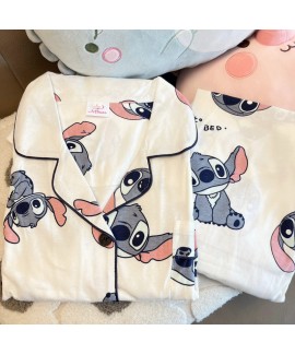 New Cute Stitch Pajamas for Women | Cartoon Long-S...