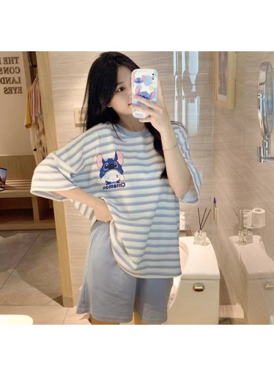 Summer Pajamas for Women | Trendy Cartoon Short-Sleeve Shorts Set