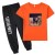 orange short T+black trousers 