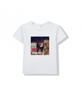 Taylor Swift Casual Sportswear Round Neck Top Children's Short-sleeved T-shirt