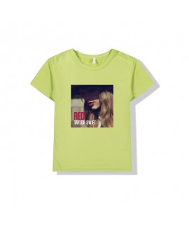 Taylor Swift Casual Sportswear Round Neck Top Children's Short-sleeved T-shirt