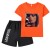 orange T+black shorts 