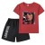 red T+black shorts 