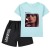 light blue T+black shorts 