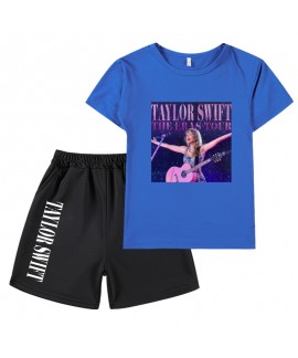 Taylor Swift Concert Merchandise Printed Kids Short Sleeve Top + Shorts Set