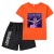 orange T+black shorts 