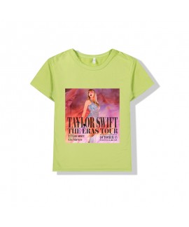 Spring And Summer Taylor Swift Pattern Short Sleeve Casual Sports Top For Boys And Girls