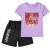 purple T+black shorts 