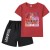 red T+black shorts 