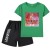 dark green T+black shorts 