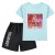 light blue T+black shorts 