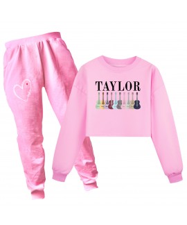 Taylor Swift Kids' Mid-High Waist Loose Hoodie & Sweatpants Set