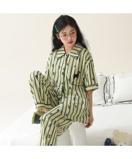 Women's Summer Cotton Short-Sleeve Pajama Set - Comfortable Loungewear