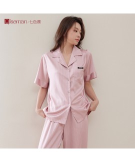 Women's Ice Silk Pajama Set - Breathable and Stylish Spring/Summer Loungewear