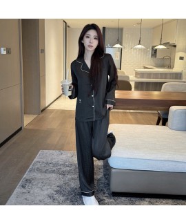 Black, White, Red Long Sleeve Long Pants Jacquard Embroidery Couples Set for All Seasons, Homewear or Outdoor Wear