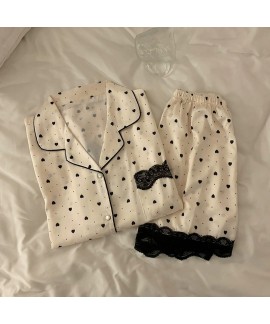 Korean Style Luxury Ice Silk Pajamas Set for Women...