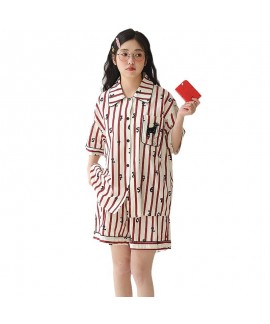 Cotton Dog Striped Pajama Set - Comfortable Spring/Summer Loungewear