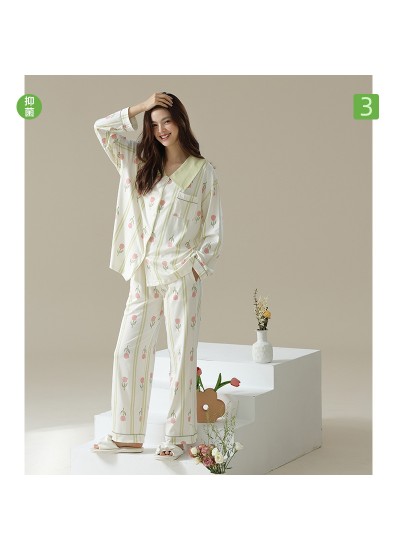 Autumn-Winter Soft Zebra Print Long-Sleeve Cotton Couple Pajamas