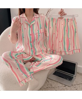 Women's Rainbow Long-Sleeve Pajama Set - Cozy Cartoon Homewear