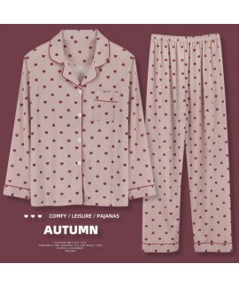 Women's Long-Sleeve Button-Up Pajama Set - Plus Size Comfort for All Seasons