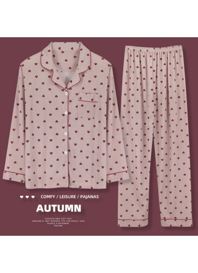 Women's Long-Sleeve Button-Up Pajama Set - Plus Size Comfort for All Seasons