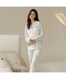 Autumn-Winter Soft Zebra Print Long-Sleeve Cotton Couple Pajamas