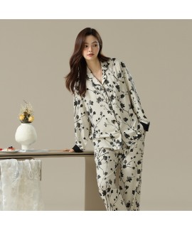 Autumn-Winter Soft Zebra Print Long-Sleeve Cotton Couple Pajamas