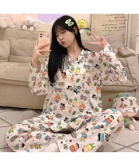 Cartoon Pompompurin Women's Long-Sleeve Pajama Set - Comfortable and Breathable