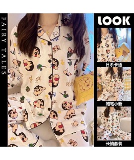 Cartoon Pompompurin Women's Long-Sleeve Pajama Set - Comfortable and Breathable