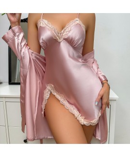 Strap Sleep Dress with Robe, Sexy Comfy Pajamas