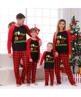 Christmas Crew Family Pajama Set – Plaid Patchwork Print Parent-Child Christmas Loungewear