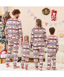 Christmas Family Matching Pajama Set – Plaid Patchwork Print Loungewear for Parents and Kids