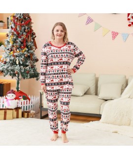 Christmas Family Matching Pajama Set – Plaid Patchwork Print Loungewear for Parents and Kids