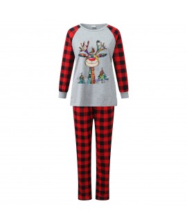 "Wonderful Time" Family Matching Christmas Pajama Set – Plaid and Print Parent-Child Sleepwear sets