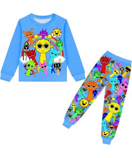 Sprunki Long-Sleeve Homewear Set for Kids - Graffi...